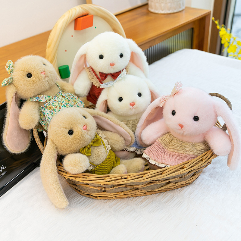 Cute Soothing Children's Sleeping Overalls for Girls, Little Bunny Pink Lop-Eared Rabbit Healing Plush Toy Cute Soothing Children's Sleeping Overalls for Girls, Little Bunny Pink Lop-Eared Rabbit Healing Plush Toy