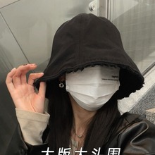 语菲/早八素颜氛围感大版渔夫帽子女～百搭不挑人显脸小圆顶盆帽