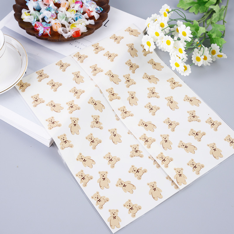 Bolsas de dulces Opp transfronterizas bolsas de embalaje de dibujos animados de oso lindo creativo bolsas de plástico de regalo bocadillos bolsillos planos de comida