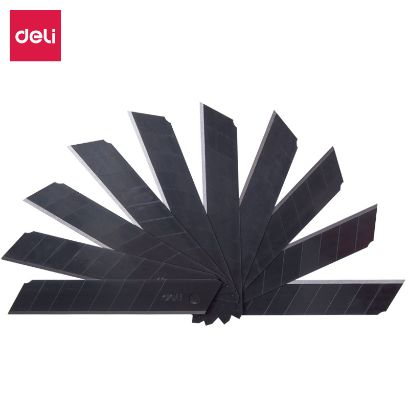 得力78000美工刀片大号裁纸刀片8刀头合金钢刀片办公用10片/盒