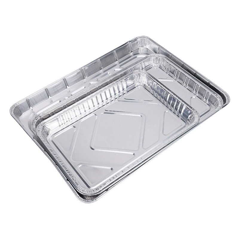 Oversized placa poco superficial papel de aluminio lonchera rectangular cangrejos a la parrilla pescado barbacoa brochetas hornear pan