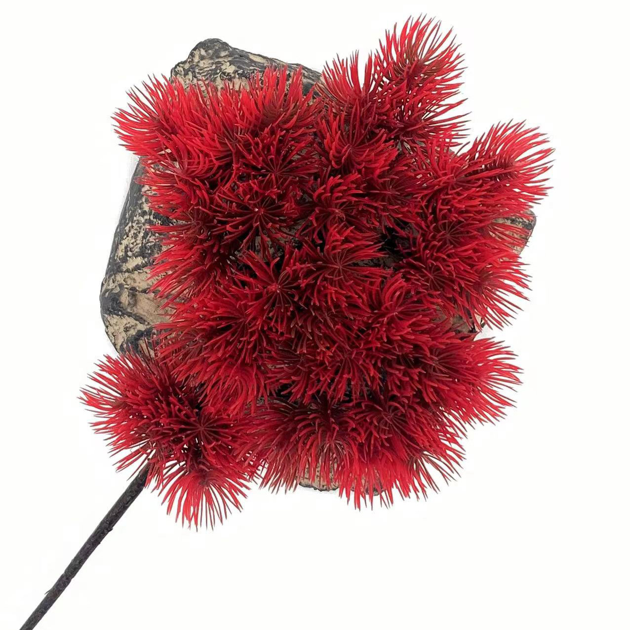 Simulación de ramas de pino verde hermosa Luohan Cliff Bai Pino decoración de interior simulación falsa planta de plástico maceta adornos