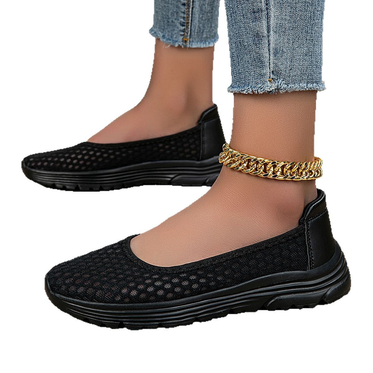 Summer Mesh Women's Walking Sandals, Slip-on Lazy Closed-toe Half-slippers For Men Women, Large Size, Comfortable And_vogvips.com