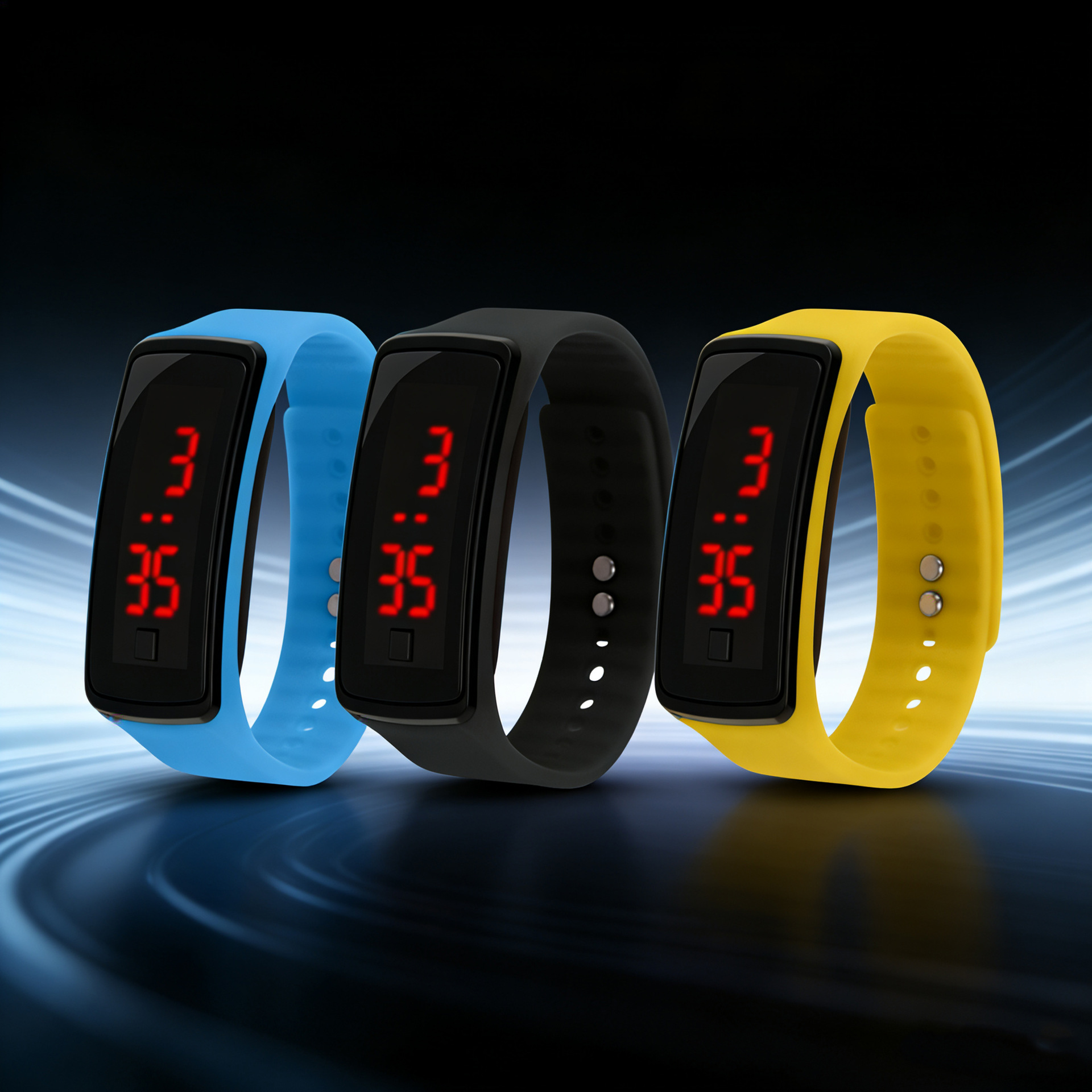 Hot-Selling Led Bracelet Second Generation Silicone Electronic Watch Children's Watch Unisex Student Sports Exam Silent Watch