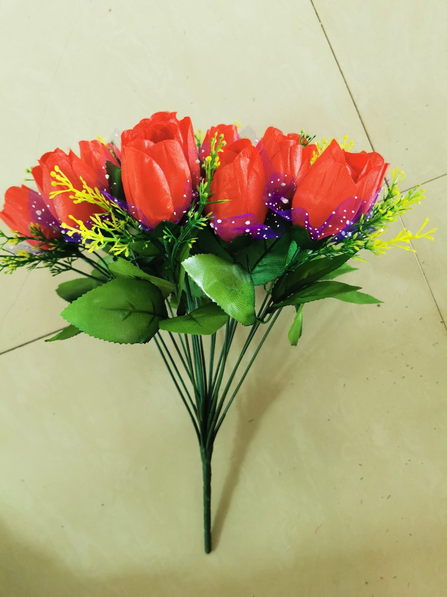 18 botellas de vino de mano con botellas de vino Qingming flores de seda flores hechas a mano brazalete de corazón rojo de boda image 5