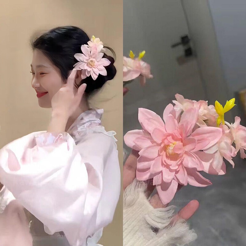 Spring Travel Vacation Atmosphere Pink Peony Flower Hairpin Women's Side Clip Hair Accessories Artificial Flower Duckbill Hairpin Spring Travel Vacation Atmosphere Pink Peony Flower Hairpin Women's Side Clip Hair Accessories Artificial Flower Duckbill Hairpin