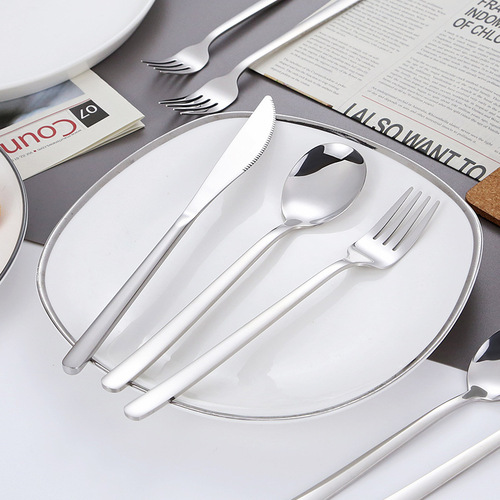 304 stainless steel spoon, Korean-style Western cuisine steak knife and fork for home use, thick eating spoon, hotel dessert spoon and fork