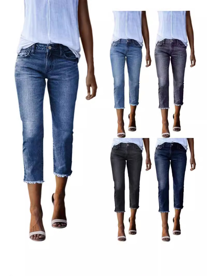 (Cross-border trading), fashionable retro elastic jeans, trousers, European style
