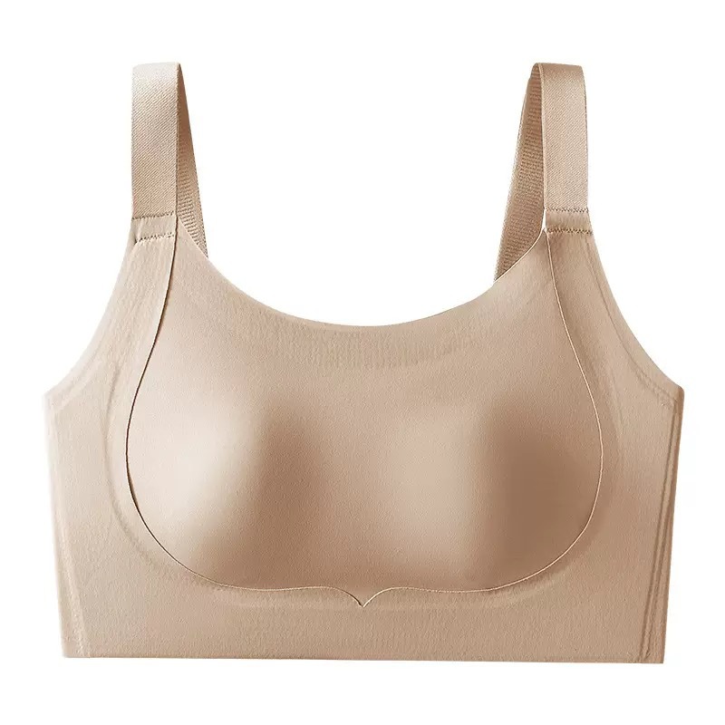Taza de orejas de conejo, base líquida invisible, ropa interior líquida, pechos grandes para mujer, senos pequeños, senos pequeños, sujetador sin anillo de acero, transpirable, delgado, talla grande
