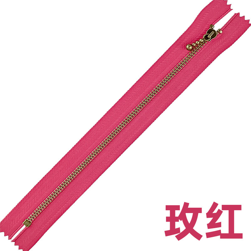手作りバッグアクセサリー DIY バッグショートジッパーマルチカラーカラークローズドテールストリップ卸売 No.3 メタルブロンズジッパー|undefined