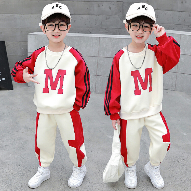 Jongens M Herfst Vrije tijd Sport Tweedelige set Lentemode Knappe midden- en jonge kinderen Modieuze kleding_voghion.com