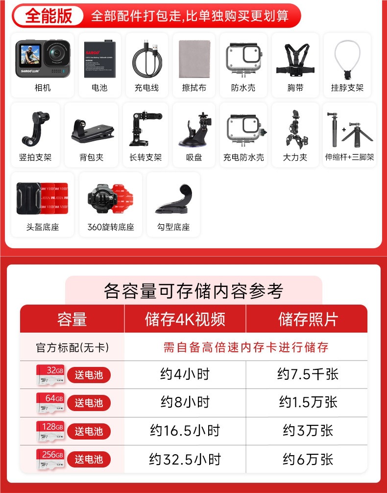 Mountain Dog A7 Sports Camera Motorcycle Dashcam Handheld Vlog Non-360 Panoramic Camera