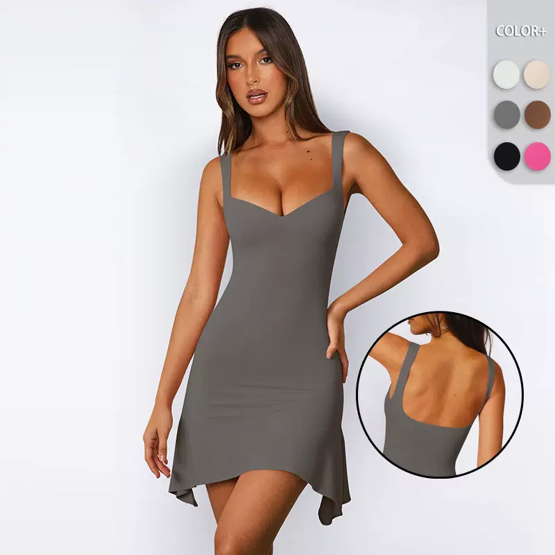 亚马逊跨境女装V领性感包臀裙辣妹纯欲风Y2K裙子连衣裙夏季高级感