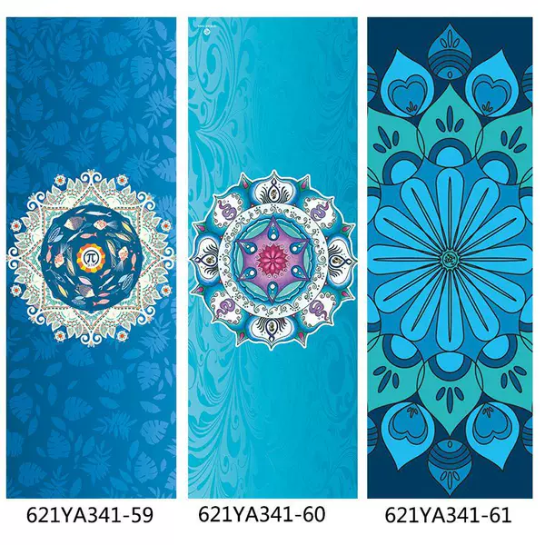 621Yoga New Aqua Flower Yoga Non-slip Sweat Absorbing Fitness Microfiber Printed Yoga Tile