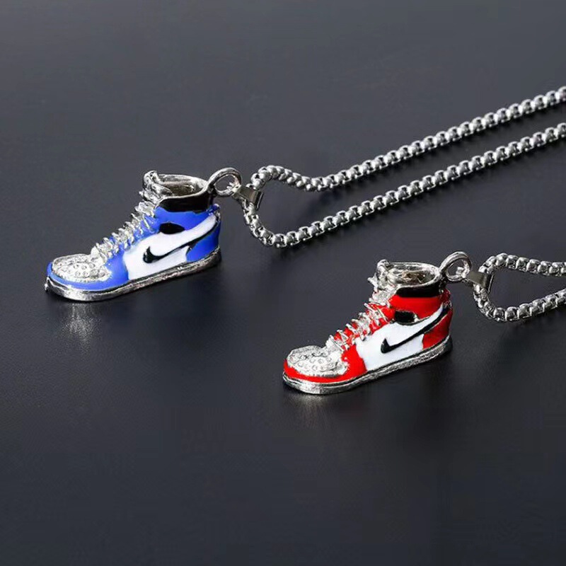 European and American Basketball Shoes Pendant Men's Titanium Steel Color-free Necklace European and American Hip-hop Tuku Didi Couple Woolen Chain Women's Trendy