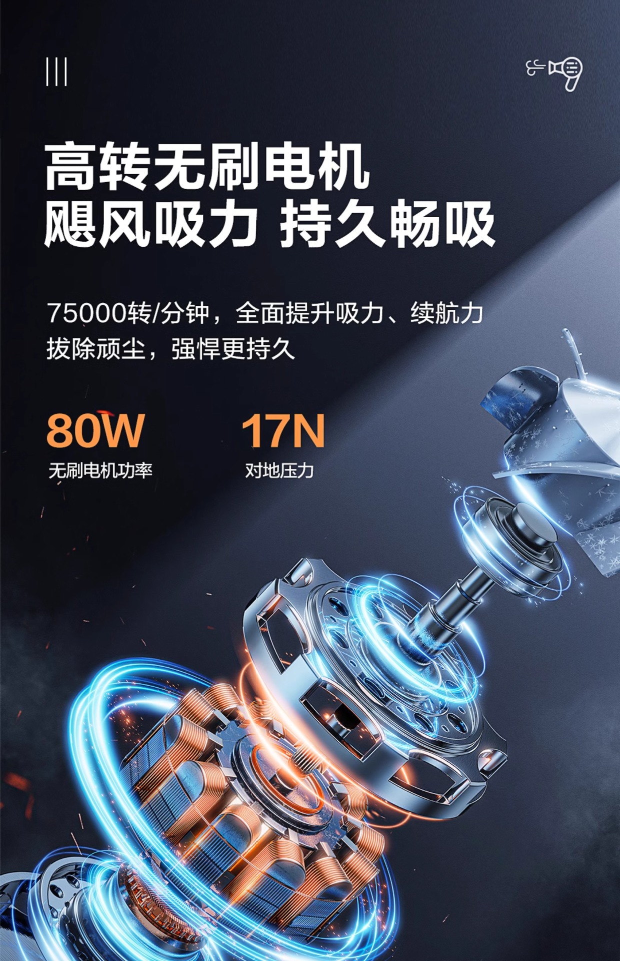 Deli Dl881121 Car Vacuum Cleaner Handheld Small Wireless Mini Dual-Use Vacuum Blower for Home and Car Use