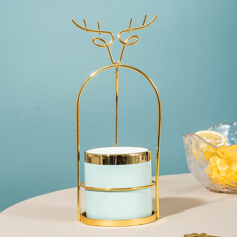 Nórdico luz lujo fruta tenedor cuchara cerámica tarro de almacenamiento traje creativo Luna pastel cuchillo tenedor cuchara de acero inoxidable fruta tenedor hogar