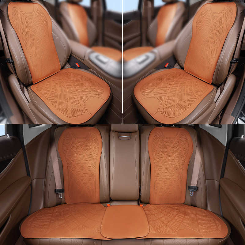 2025 新しい超薄型カーシートクッション、オールシーズンユニバーサルナパレザー通気性シートクッション、ハイエンドハーフパッククッション|undefined