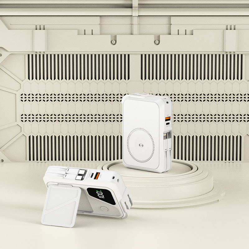 磁気時計充電ワイヤレスパワーバンク取り外し可能なケーブル付き 22.5W 高速充電壁充電 5 イン 1 モバイル電源|undefined