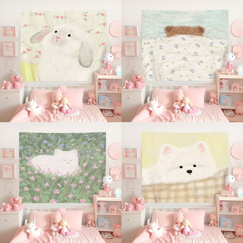 cutepets Cute Healing Background Cloth Ins Hanging Cloth Advanced Sense Room Transformation Bedroom Dormitory Cartoon Decoration cutepets Cute Healing Background Cloth Ins Hanging Cloth Advanced Sense Room Transformation Bedroom Dormitory Cartoon Decoration