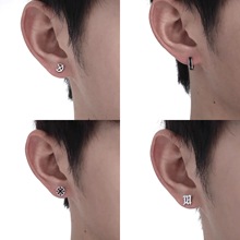 2022新款925银男耳钉韩版小众高级感男耳扣耳环个性百搭男款耳钉