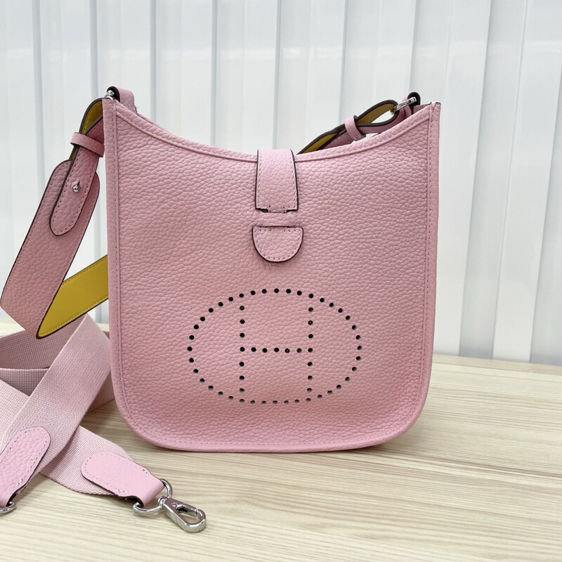 First Layer Cowhide Evelyn Bag 2025 New Genuine Leather Mini Bucket Bag H Cut Out Mini Shoulder Crossbody Bag