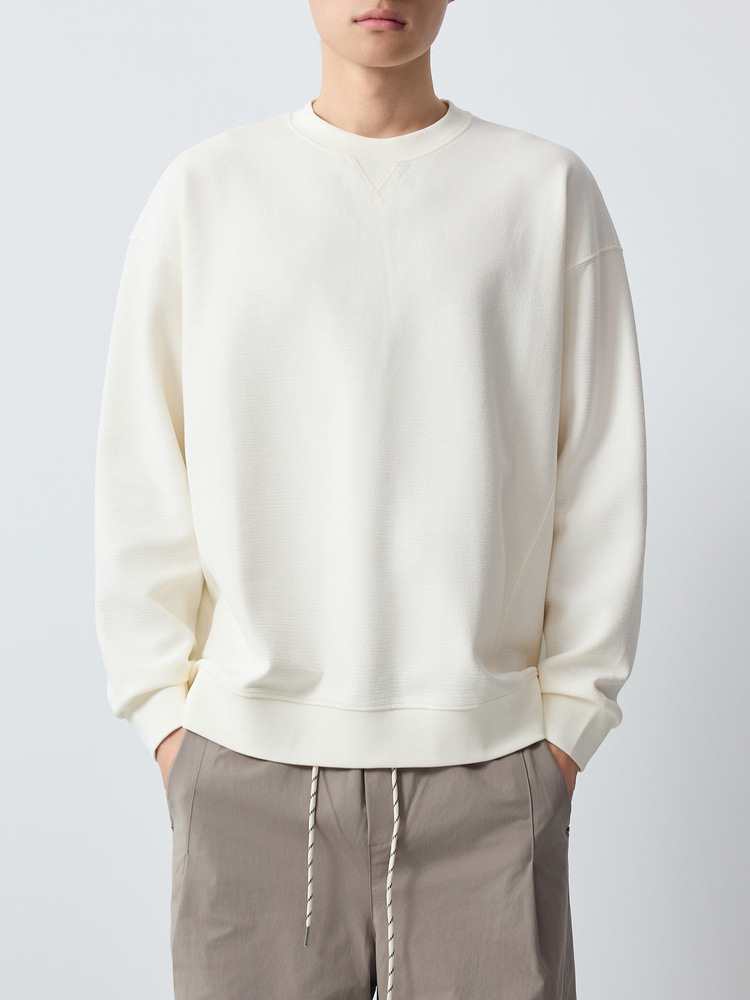 Áo sweatshirt nam cổ tròn chất liệu dày dặn 300g phong cách công sở — đen chi tiết 4