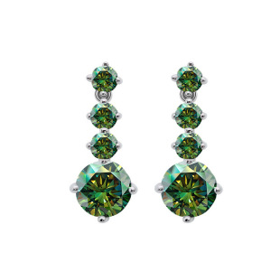 S925 Sterling Silver Earrings Women's Mosan Diamond Earrings High-end Korean-style Tassel Four-claw 1 karat Earrings Moissanite Earrings