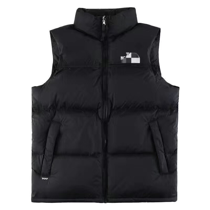 北脸1996羽绒服马甲男女同款美版TNF700蓬刺绣冬背心情侣款双面穿|undefined