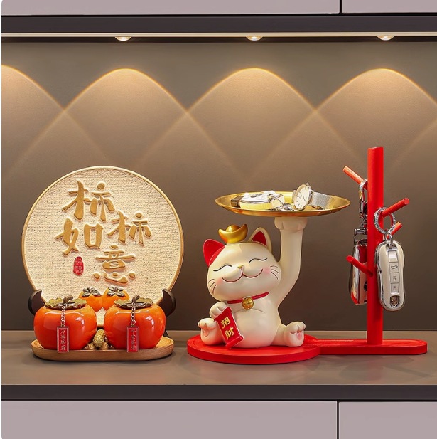 Lucky Cat, entrada, entrada, almacenamiento de llaves, decoración, zapatero en la puerta, decoración del hogar en la sala de estar, regalo de inauguración de la casa nueva
