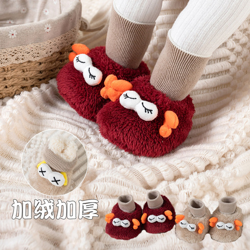 Baby's floor socks children's learning step socks autumn winter indoor anti-slip soft soles quilted learning step socks thick infant and toddler shoes socks