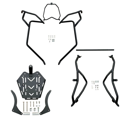 one-stop modification bumper anti-drop | Motorcycle bumper - black-matte-front-bumper-rear-bumper-and-rear-tail-rack