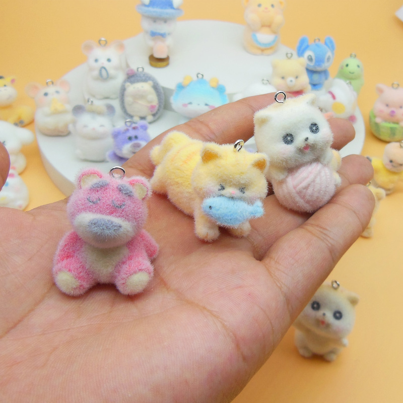 日本と韓国のかわいい植毛小動物ペンダント手作り DIY 携帯電話チェーンバッグペンダント植毛人形ジュエリーアクセサリー|undefined