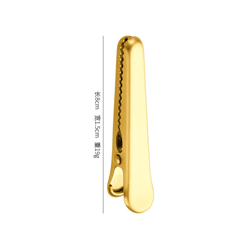 Fabricante de origen pinza de cocodrilo de acero inoxidable pinza de sellado pinza multifuncional a prueba de humedad para bocadillos frescos pinza de bolsa de leche en polvo pinza de sellado