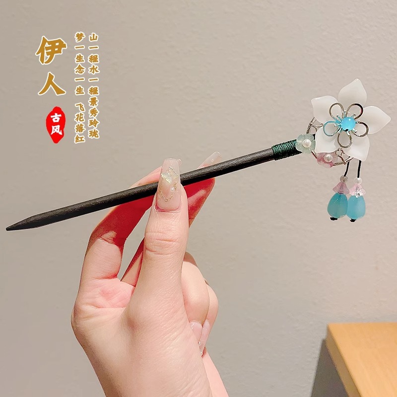 Pinzas de cabello de madera para mujeres nuevos pinzas de estilo chino de alto nivel diarios vestido de caballo de viaje antiguo sándalo bandeja de cabello pinzas de cabello tocado