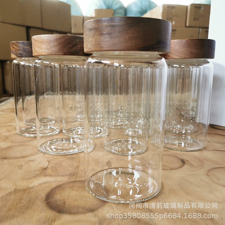 Стеклянный резервуар из высокоборосиликатного стекла Sali Covered Wirle Cover Wicker Sealing Tea Tibetan Tiber Wide Wet Insect Kitchen Storage