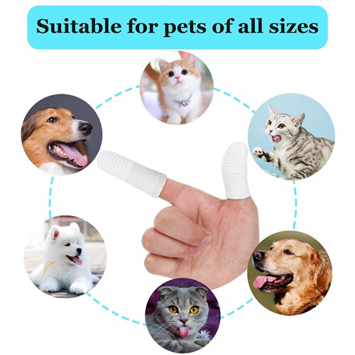 Non-woven finger cots for pet brushing, dog teeth and oral cleaning tools, cleanable cat finger toothbrushes