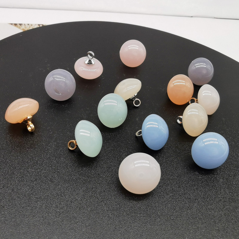 Chanel Style Transparent Jelly Color Button Knitted Shirt Button Lace Round Button Cardigan Cheongsam Small Pearl Button