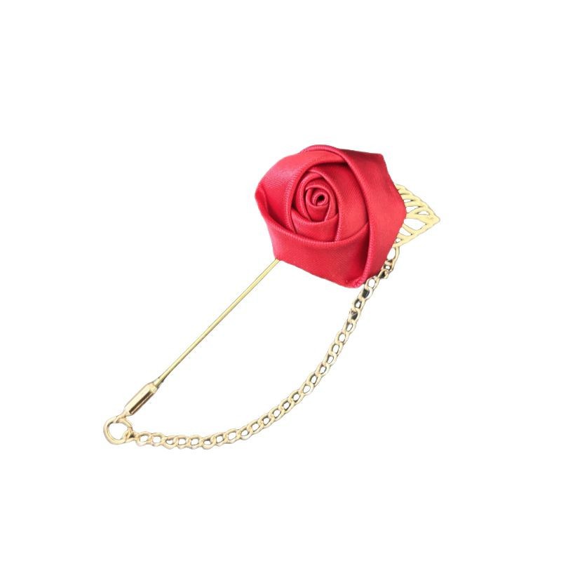 Traje de joyería de estilo coreano para hombres y mujeres cadena de flores rosa ramillete de hoja ramillete broche camisa collar pin collar flor accesorios