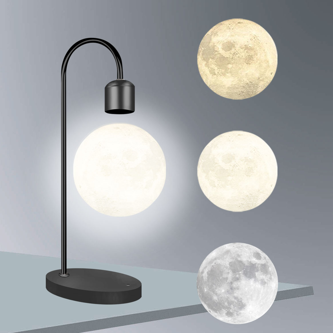 C핀 크라운 3색(무선충전 포함, 신형 2세대, 비리모컨 저전력 호버링 스위칭 기술, 고급 비접착식 달, 초저소음 처리)