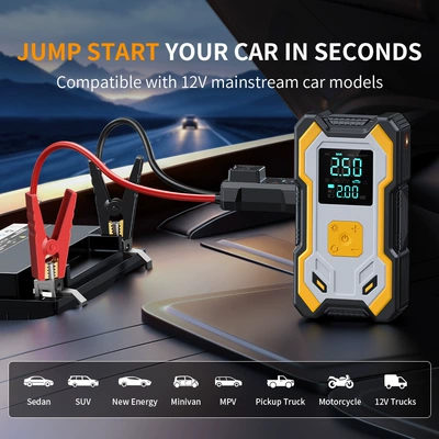 [NC1] Cross-border car emergency starting power supply and air pump integrated power bank, multifunctional portable battery booster