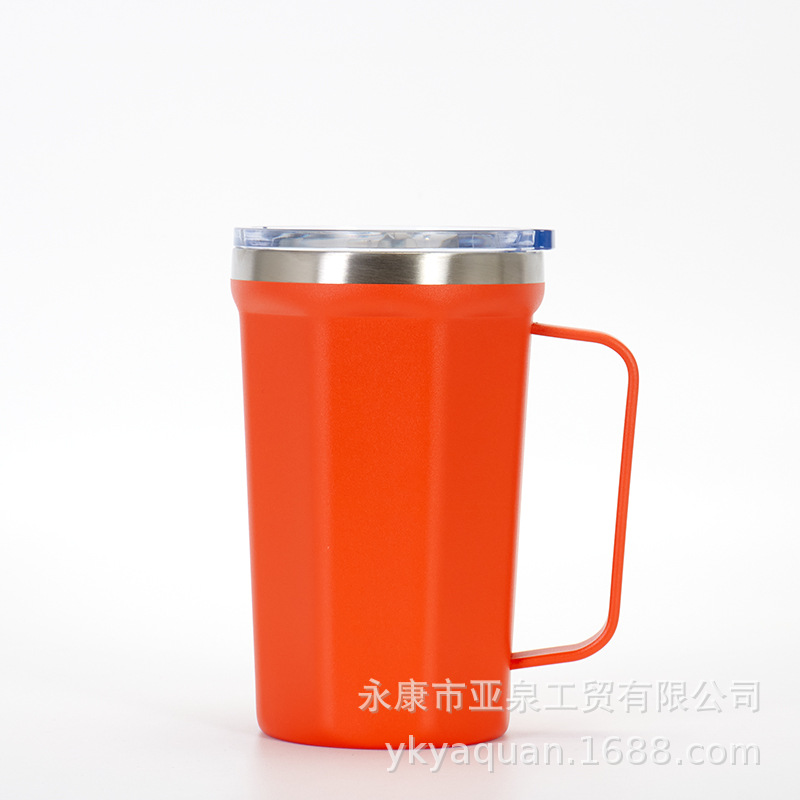 Taza de mango de vacío de doble capa transfronteriza Taza de aislamiento de coche portátil taza de café de mantenimiento en frío taza de oficina personalizada