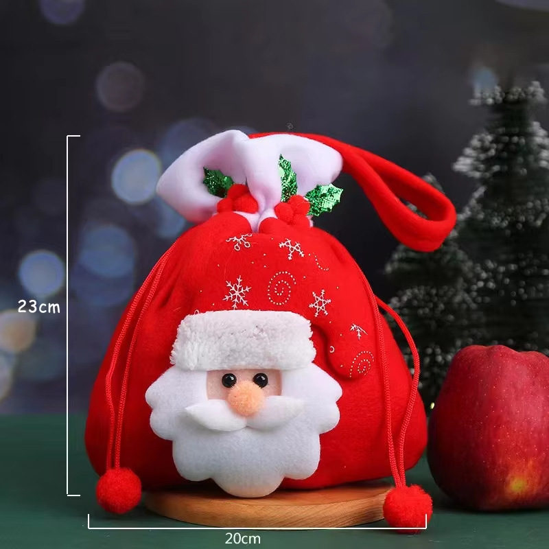 クリスマスギフトバッグ サンタクロース 雪だるま リンゴ収納袋 クリスマスイブ キャンディギフトバッグ クリスマス サンタクロース|undefined