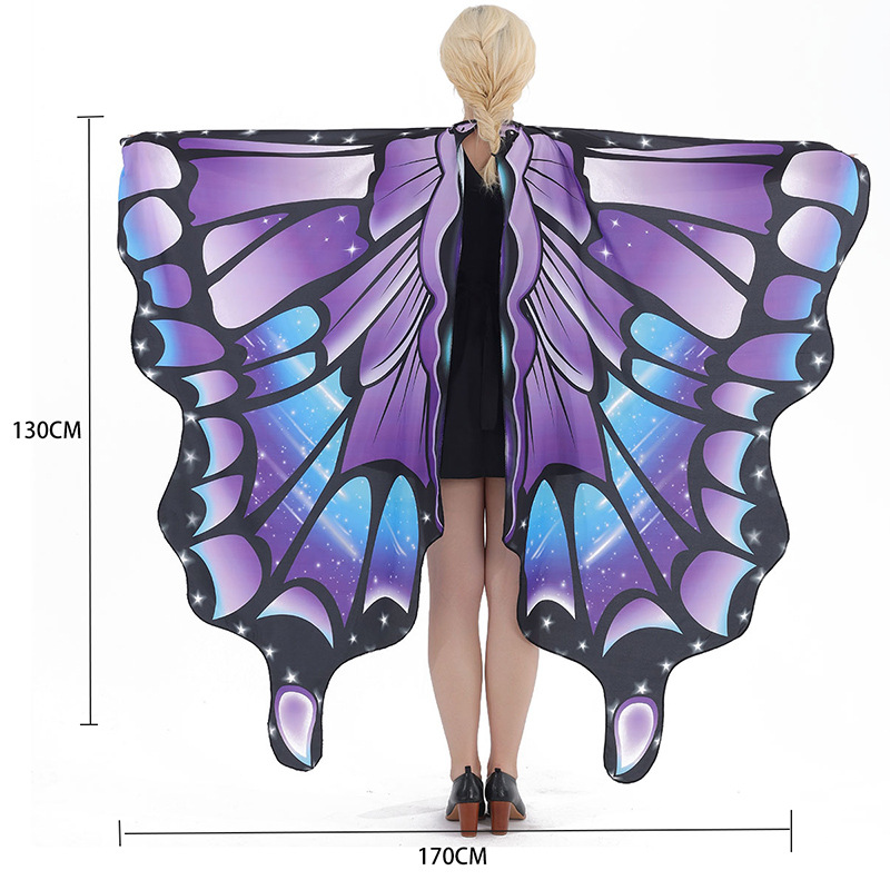 Capa de Halloween de punto para usar alas de mariposa vestido de capa vestido para niños capa ancha espectáculo de baile chal