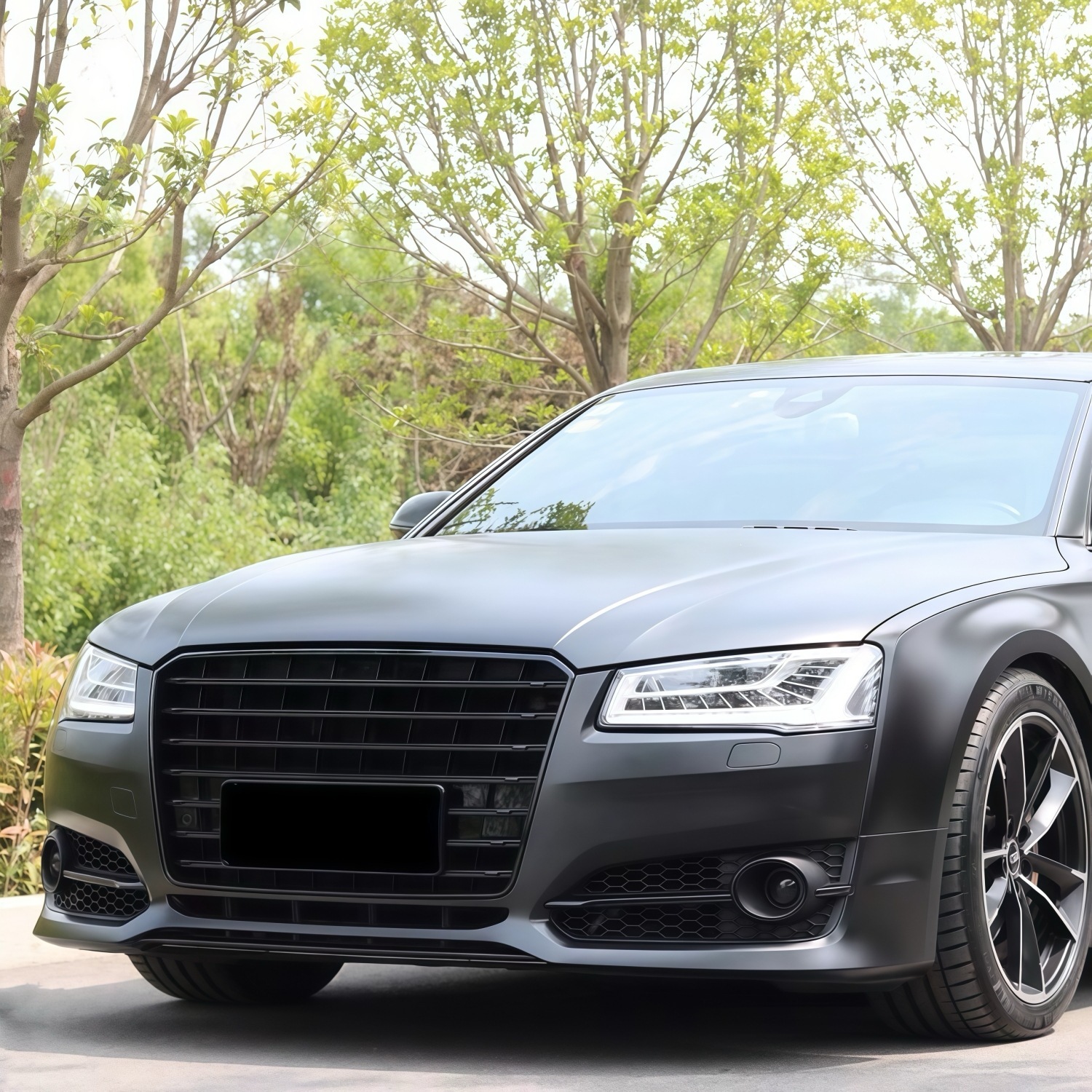 14-17 models suitable for Audi A8, modified to S8 style, with a sporty front bumper and a larger front grille