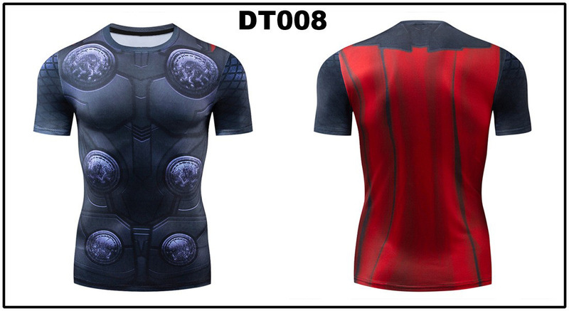 外国貿易アマゾン紳士服アベンジャーズ漫威DC同服運動フィットネス弾力服半袖tシャツ|undefined