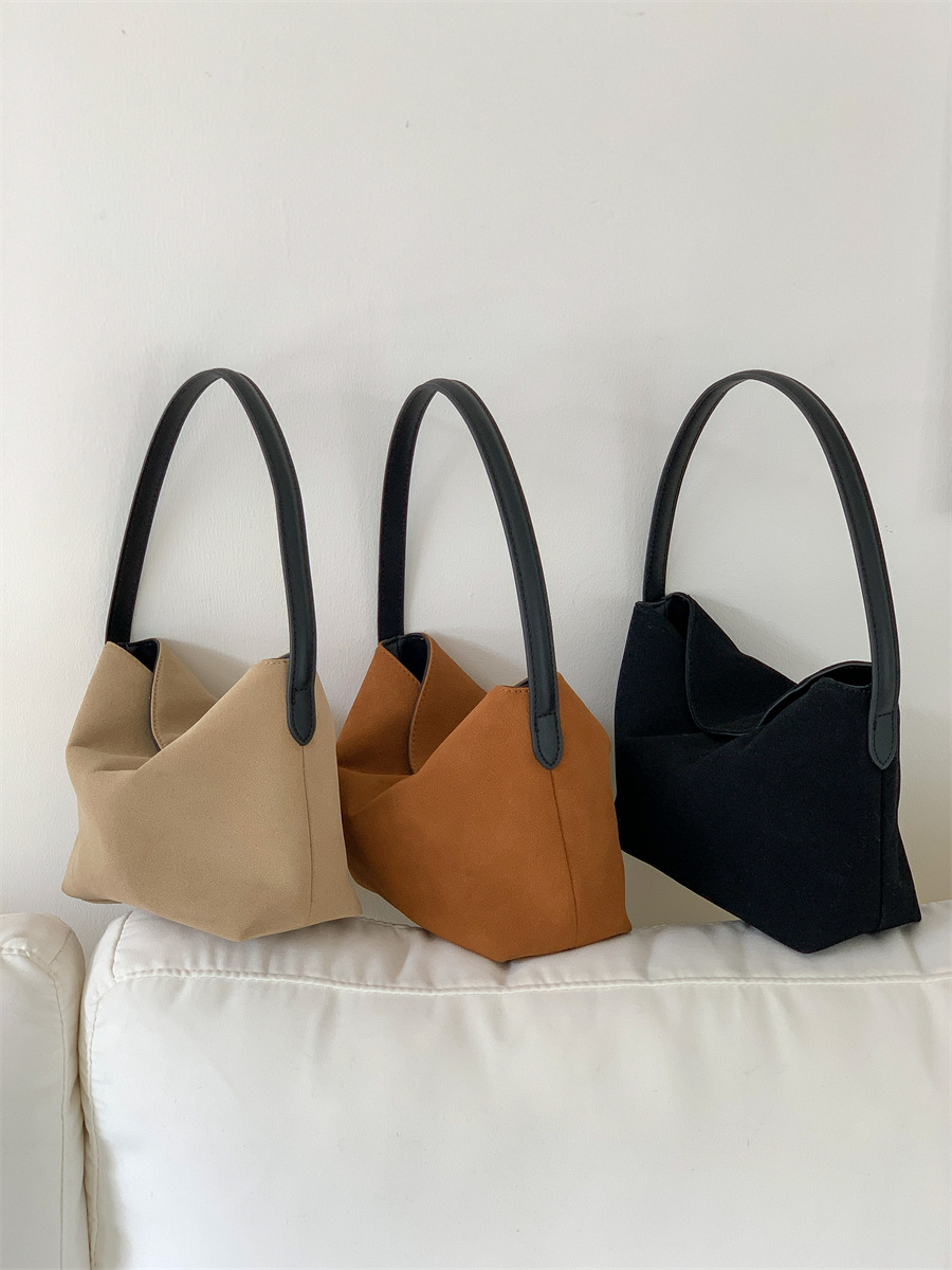 Geantă de subraț din piele întoarsă, geantă de mână de nișă pentru toamnă și iarnă, textură plușată, geantă mică pătrată, la modă și versatilă, de mână_voghion.com