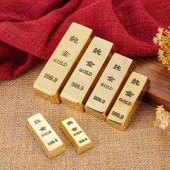 仿真實心金條銀行金店金塊模型影視道具銅金元寶聚財假金磚工藝品