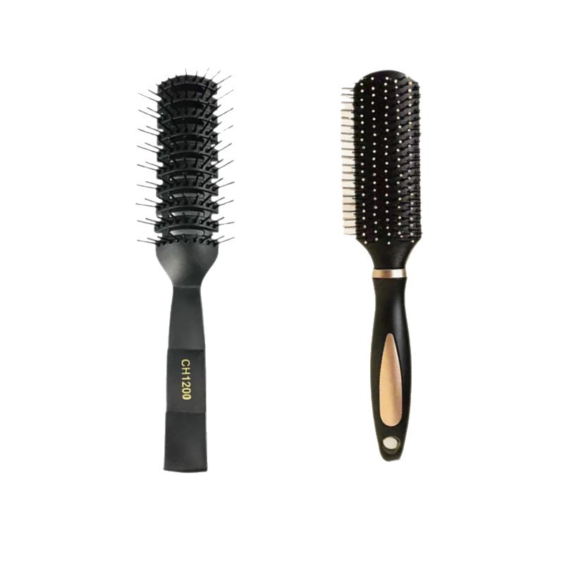 Schwarzer, flacher Stylingkamm für Herren, der Volumen am Haaransatz, Pompadour-Frisuren und lockiges Haar aufbaut (für den Heimgebrauch)_voghion.com