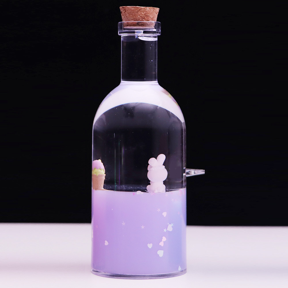 둥근 드리프트 병-동물 시리즈-보라색